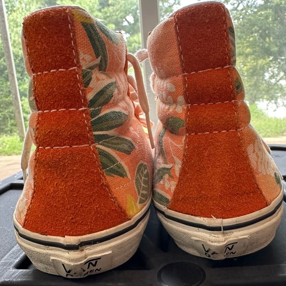 Vans Sk8 Hi Aloha Floral Orange Suede Canvas Mens’s 7 Women’s 8.5  Rare Vintage - Picture 10 of 10